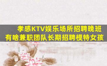 孝感KTV娱乐场所招聘晚班有啥兼职团队长期招聘模特女孩